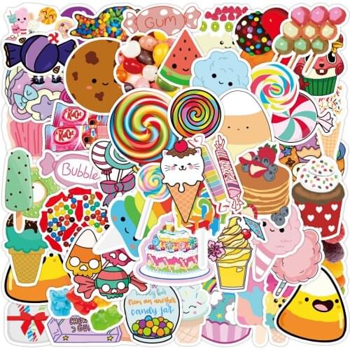 10/30/50PCS Lovely Cartoon Candy Cakes Stickers Decorative Ablum Diary Squared Paper Stickers For Children Stationery Toys