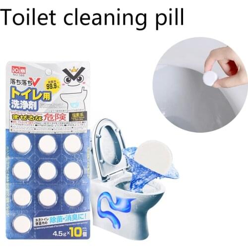10 Pcs/pack Toilet Cleaner Automatic Bleach Bowl Tank Tablet Flush Cleaner Toilet Cleaning Pill Deodorant Bathroom Cleaning Tool