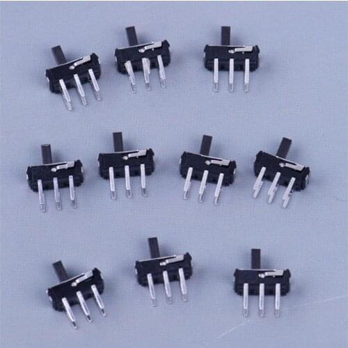 10pcs New Quality 1P2T 6 Pin Toggle Vertical DIP Slide Switch MSS-22D18 Fit for PCB Mount