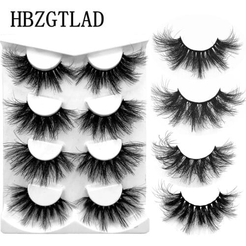 200 Pairs Mink Eyelashes 25mm Lashes Fluffy Messy 3D Mink Lashes Wholesale, 4 Pairs Natural Long Thick False Eyelashes Extension