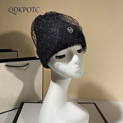 2020 Hat Winter Women New Knitting Net Yarn Berets Fashion Retro Woolen Cap Korean Version Windproof Keep Warm 5 Colors QDKPOTC