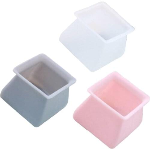 4 Pcs Square Furniture Silicon Protection Cover Anti-slip Bottom Pads Table Feet L4MB