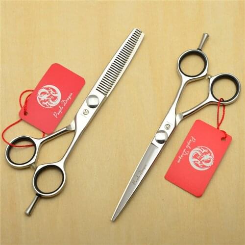 5.5'' 16cm Purple Dragon Japan 440C Professional Human Hair Scissors Hairdressing Scissors Cutting Shears Thinning Scissor Z1021