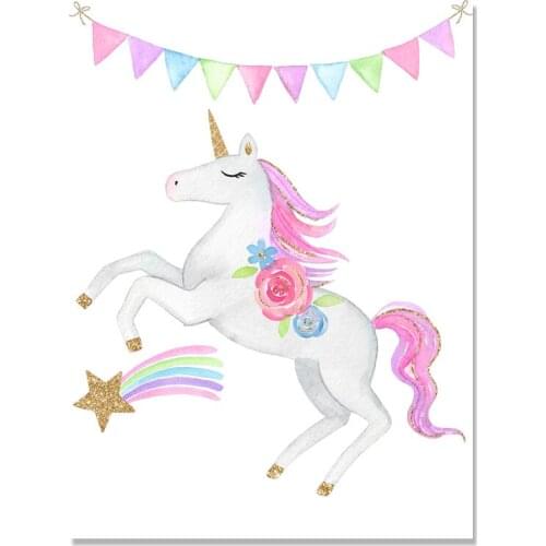 5D Diamond Painting Rainbow Baby Girl Room Decor Unicorn Posters Wall Art Wall Pictures Poster Unicorn Nordic Kids Bedroom Decor