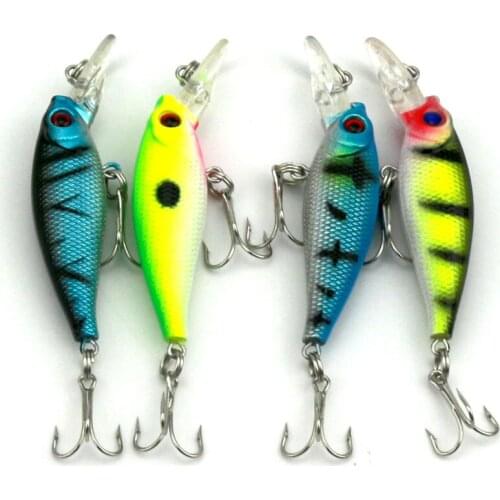 8pcs 6.5cm 5g Mini Minnow Fishing Lure 4 Colors Artificial Fishing Bait 3D Fish Eyes Hard Plastic Bass Bait Fishing Tackle