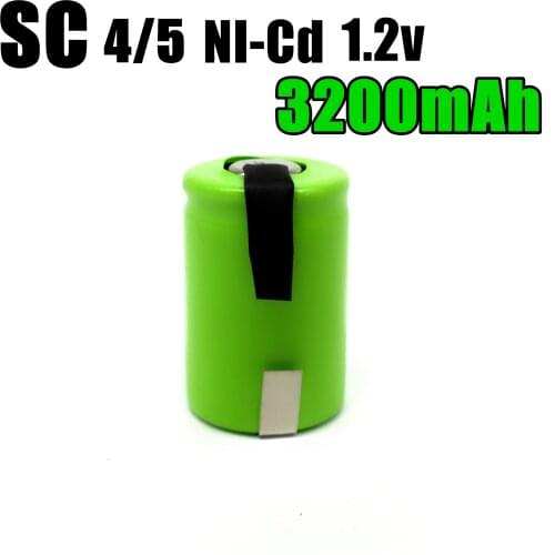 A Lot Of High Quality Rechargeable Battery 4/5 SC NI-Cd 1.2v 3200mAh,With Tab,For LED Fire Emergency Light Hand Drill Tool