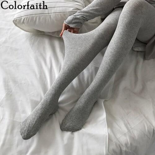 Colorfaith 2021 New Spring Woman Leggings Elasticity Fashion Push Up Vertical Grain Casual Fitness Lady Wild Jeggings Le0869