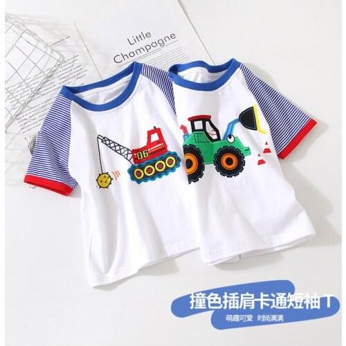 Childrens Short Sleeve T Shirt 2021 Summer New Toddler Boys Tops Tees Baby Boys and Girls Casual Cartoon Print T Shirt Boys Top