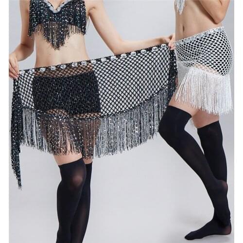 Women Belly Dance Practice Waist Chain Sexy Beads Sequins Bellydance Hip Scarf Oriental Dance Costumes Wholesale