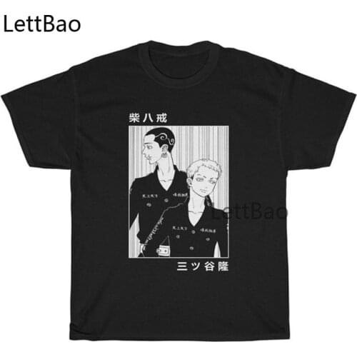 Harajuku T-shirts Anime Tokyo Revengers Hakkai Shiba Takashi Mitsuya Print Tops Japanses Grunge Men Women Summer Tops T-Shirts