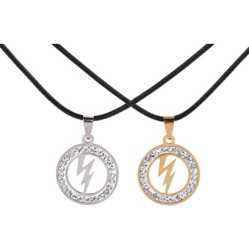 Crystal Beads Jewelry Fashion Round Zircon lightning Necklace Chains For Boys Hip Hop Party Biker Mens Pendant Necklace Jewelry