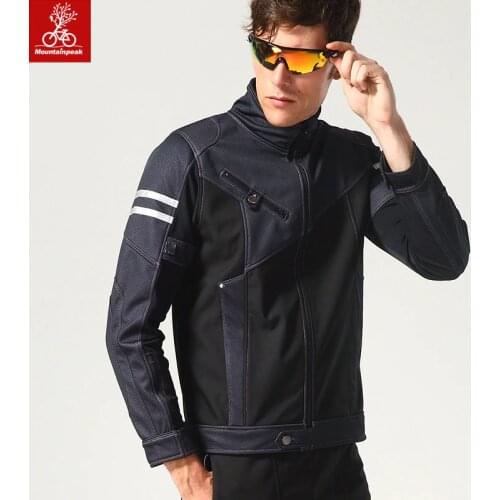 Mountainpeak Golden Velvet Riding Jacket Long Sleeved Wind-proof Warm Science Mosaic Leisure Cycling Jacket Cycling Equipment