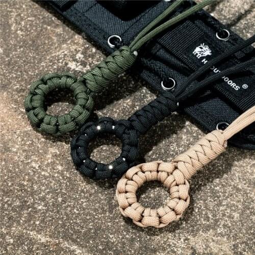 High Strength Handmade Multifunction 7-core Umbrella Rope Weaving Keychain Parachute Cord Self-defense Emergency Survival Tools
