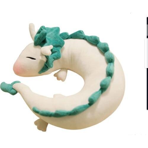 New 5PCS Spirited Away Dragon Haku U Shape Pillow 28X26CM Plush Doll