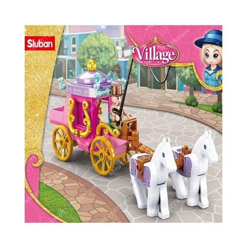 SLuban New Happy St. Via Princess Town Series Fashion Departme Childrens Assembled Building Blocks Toys Cute Gifts For kids