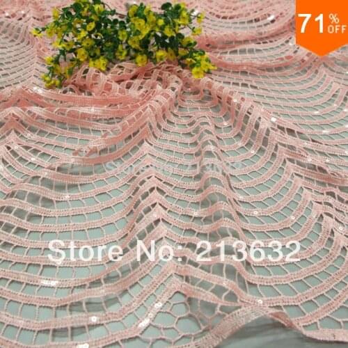 POs96-719 textile polyester filament +5mm Sequin embroidery heavy lace water-soluble fashion sequins water-soluble fabric