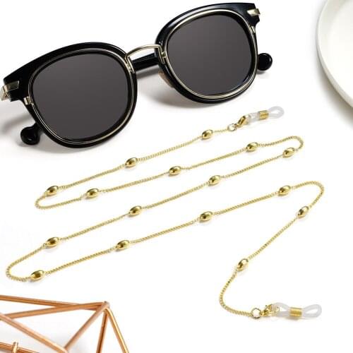 Simple Flat Word Rice Bead Glasses Chain Sunglasses Chain Sunglasses Masked Glasses Gold Chain Lanyard