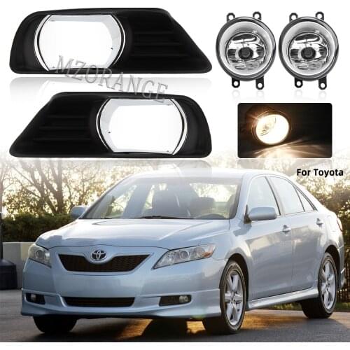 Fog Lights LED Fog Light for Toyota Camry XV40 2007 2008 2009 Pre-facelift Foglights Headlight Chrome Fog Lamp Cover Grill Bezel