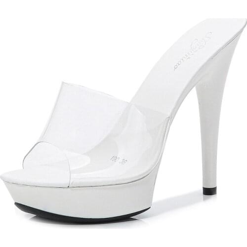 13CM Platform Gladiator Women PVC Candy Party Shoes Big Shoe Size 34-43 High Heels Sandals Summer Sexy Open Toe Party Dress