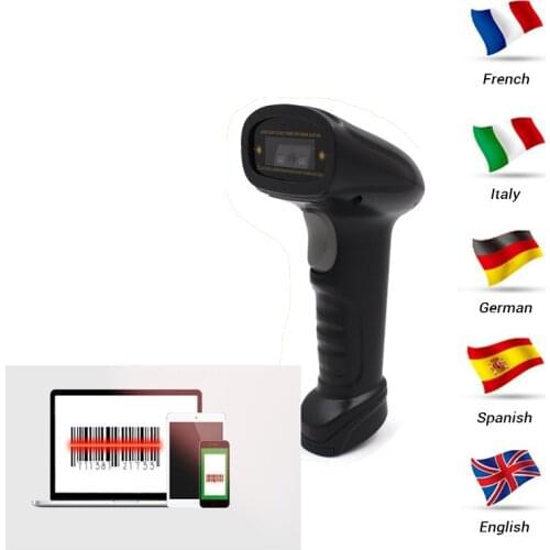 Wholesale laser wired 1D barcode scanner reader handheld USB Cable for Supermarket for POS Plug and play