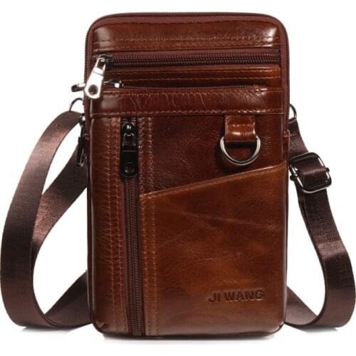 Genuine Leather Bag Messenger Bag Male CrossBody Bags Shoulder bags Male Luxury Handbags 2019 Fashion Pocket Belt Bags For Mens