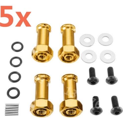 5 Sets RC Car WLtoys A949 A969 A979 Upgrade Part Aluminum Alloy 12MM Hex Drive 24MM Extension Adapter For RC 1/18 Scale Models