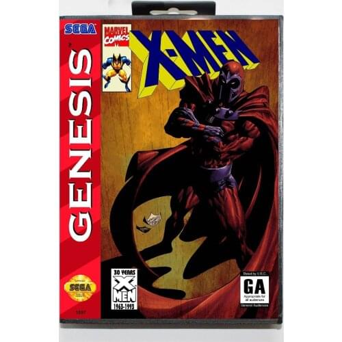 X Men 1 Game Cartridge 16 bit MD Game Card With Retail Box For Sega Mega Drive