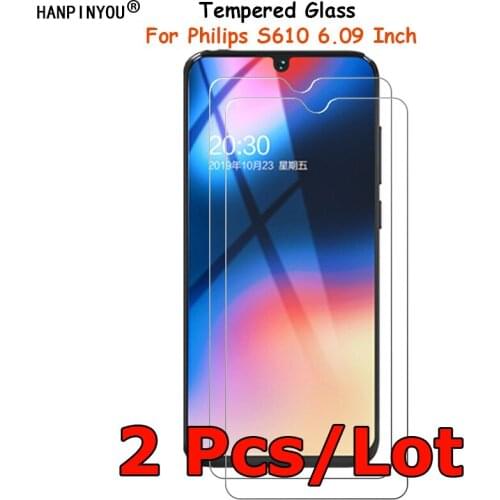 2 Pcs/Lot For Philips S610 6.09" Tempered Glass Screen Protector Ultra Thin Explosion-proof Protective Film