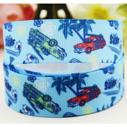 22mm 25mm 38mm 75mm Car cartoon printed Grosgrain Ribbon party decoration 10 Yards X-04595