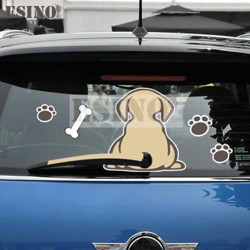 Funny Dog Car Rear Window Wiper Decal Car Body Stickers Car Accessoeirs for Toyota Volkswagen Tesla Honda Hyundai Kia Fiat Lada