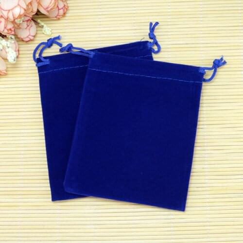 Free Shipping 100Pcs Small Royal Blue Velvet Bag 9x12cm Wedding Drawstring Charms Jewelry Packaging Bag Favor Candy Gift Bags
