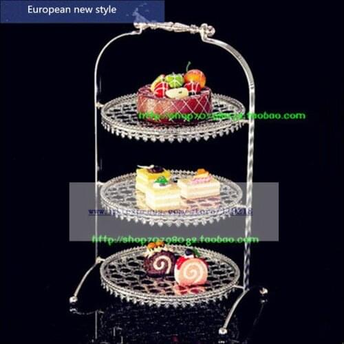 European silver plated three-layer afternoon tea snack rack West Point dessert rack cake tray baking snack tray
