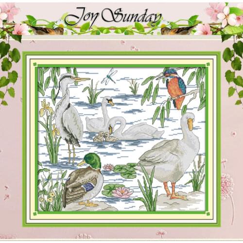 Water Birds Patterns Counted Cross Stitch 11CT 14CT Cross Stitch Set Wholesale Animal Cross-stitch Kits Embroidery Needlework