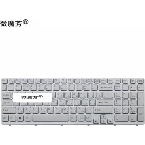 New for SONY VAIO E15 SVE 15 SVE15 149032851RU AEHK57002303A MP-11K73SU-920 White Russian RU keyboard with frame