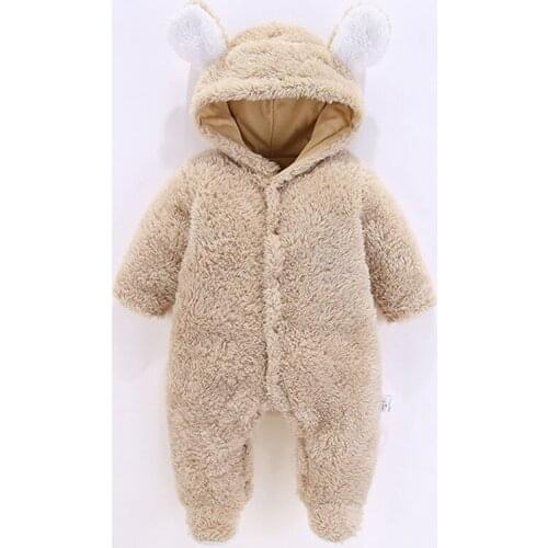 Popodion Artificial Fur Baby Clothes Winter One-piece Baby Thickened Romper for Boys and Girls CHD20327