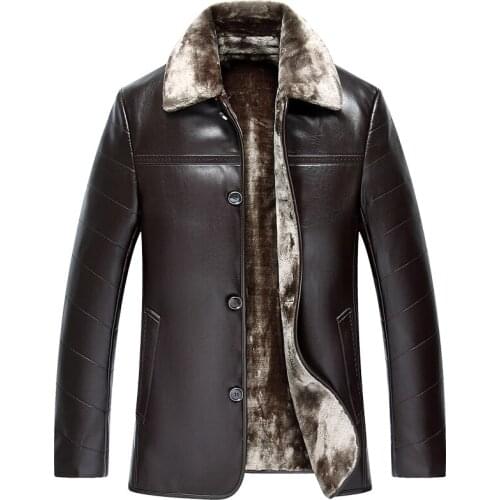 Men Winter Leather Jacket Black Coffee Champagne Solid Mens Faux Fur Coats Trend Casual Warm Mens Winter Jacket YYJ0057 s 's