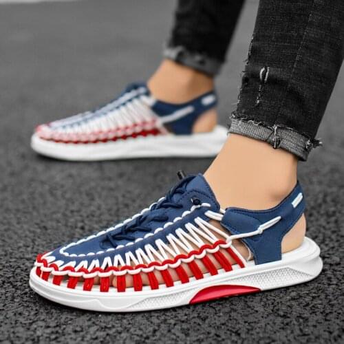 Mens Sandals Summer Casual Shoes Stripe Sandals Non-slip Light Breathable Footwear Zapatillas De Plataforma Verano Beach Clogs