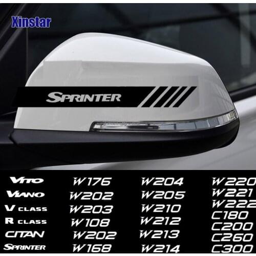 2pcs Rearview Mirror Sticker For Mercedes Benz CITAN R V CLASS SPRINTER VIANO VITO W203 W204 W205 W124 W213 W212 W214 W220 C260