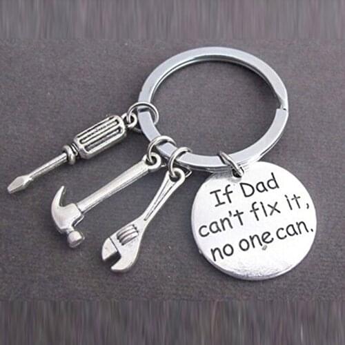 New If Dad Can't Fix It No One Can DIY Tool Wrench Spanner Rule Hammer Model Key Chain Key Ring KeyChain Keyring Gift