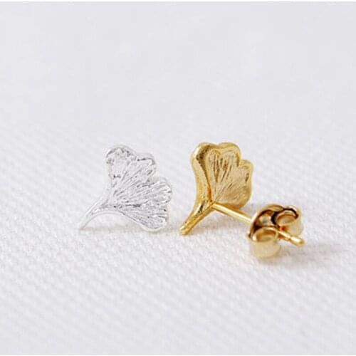 Wholesale 10 Pairs Fashion Ginkgo Biloba Ear Stud 3 Colors Available Gift For Her Earings Fashion Jewelry