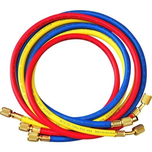 60 Inch 1/4 Inch SAE Thread Car Air Conditioning Refrigeration Charging Hose Tube for R134A R12 R404 R502 (600-3000PSI)