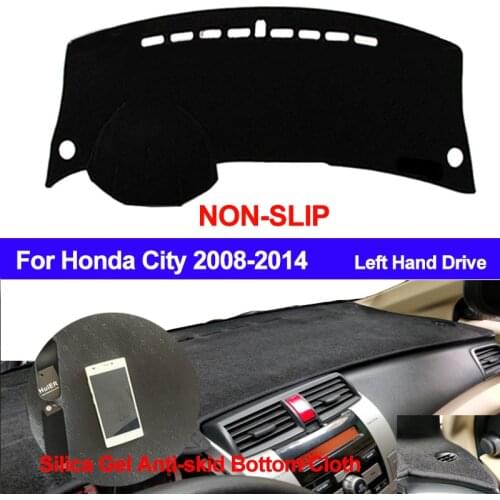 TAIJS Dashboard Cover Silicone Non-Slip For Honda City 2008 2009 2010 2011 2012 2013 2014 Dash Board Cover DashMat Pad Carpet