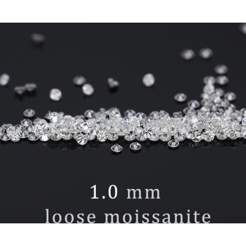 Loose Moissanite 1.0mm Total 1 carat FG color round brilliant cut Loose Bead jewelry bracelet ring DIY material