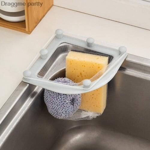 Inverted Triangular Hanging Sink Strainer Drain Net Bag With Bracket Vegetable Fruit Drainer Basket Kitchen Sink Filter Basket