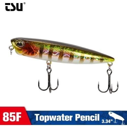 TSURINOYA 85F Topwater Floating Pencil Fishing Lure 85mm 10.5g DW59 Pike Bass Z-Shaped Long Casting Hard Baits Jerkbait Wobbler