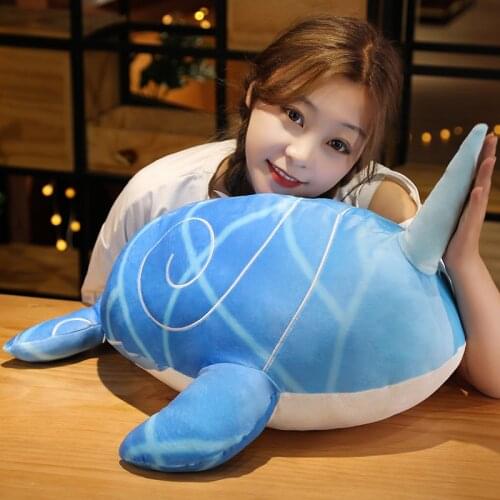 Genshin Impact Swallowing Sky Whale Tartaglia Childe Cosplay Game Anime DIY Plush Pillow Cartoon Doll Kids Toys Gift Prop