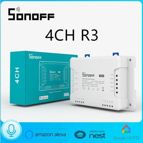 SONOFF 4CH R3 4 Gang Wifi Switch DIY Smart Switch APP Remote Control Wireless Smart Home Controller Works With Alexa Goole Home