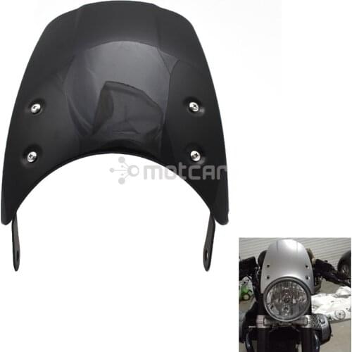 Retro Cafe Racer Motorcycle 5"-7" Headlight Windshield Wind Deflector Windscreen for Triumph Bonneville Harley XL Models BMW