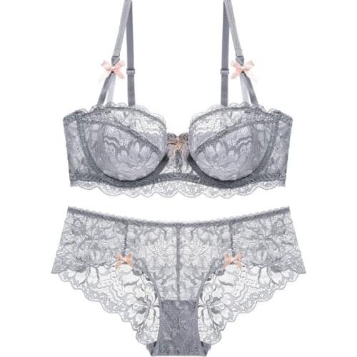 HONVIEY Womens sexy intimates breathable sexy deep V comfortable panty bra set seductive lingerie plus size