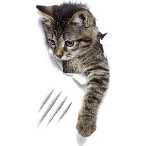 1pcs Background Stickers Cute 3D Cat Wallpaper Decorating Bathroom Toilet Living Room Home Decor Decal